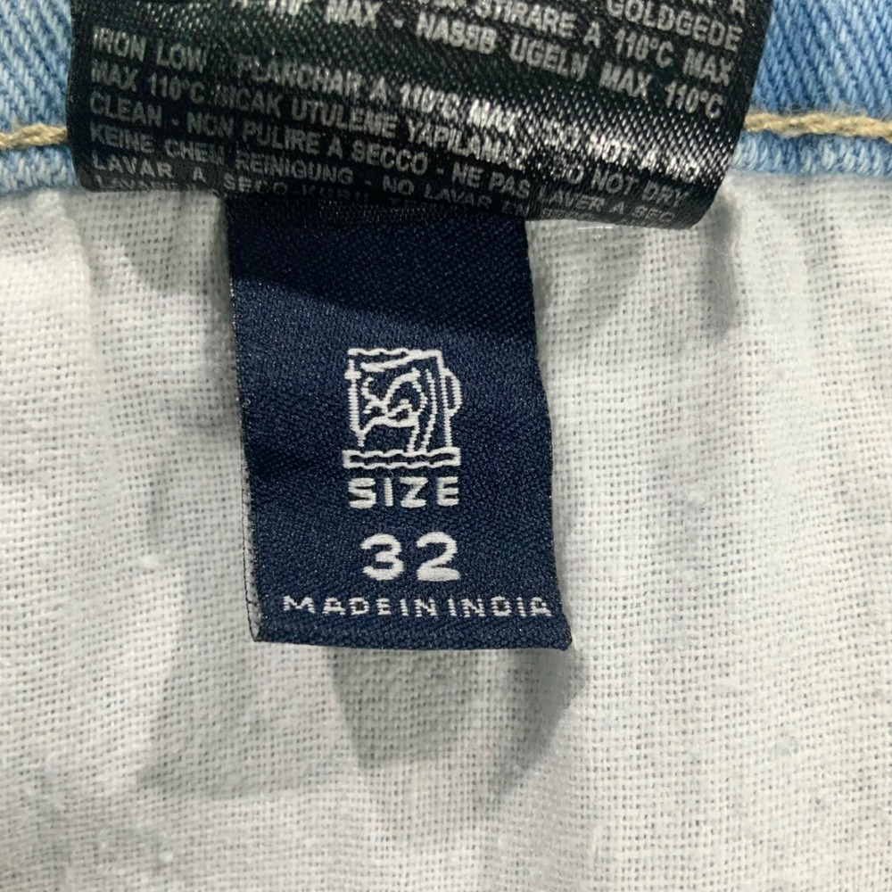 Balmain Light Blue Jeans 32 Button Zip Mid Rise Straight Monogram Back Pockets - Picture 7 of 10